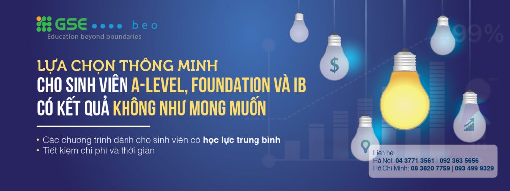LỰA CHỌN THÔNG MINH CHO SINH VIÊN A-LEVEL, FOUNDATION và IB CÓ KẾT QUẢ KHÔNG NHƯ MONG MUỐN
