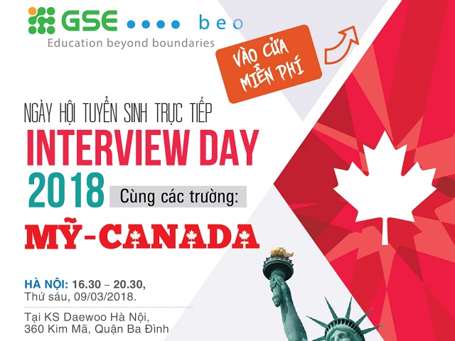 Ngày hội tuyển sinh trực tiếp Mỹ & Canada - INTERVIEW DAY 2018