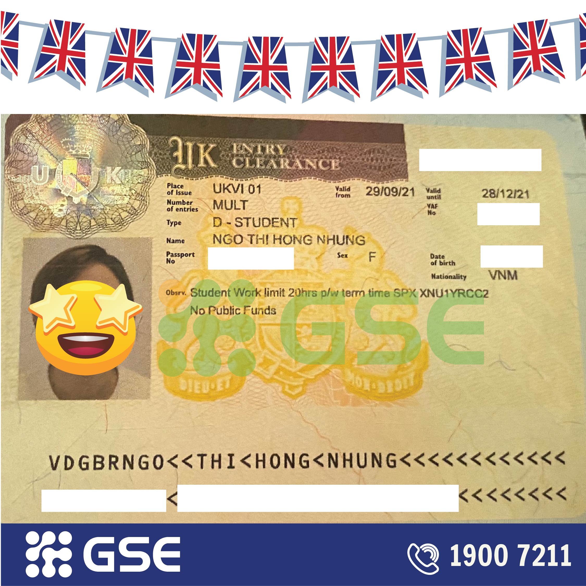 Visa UK thang 10 03 - Visa du học Anh - Hồng Nhung